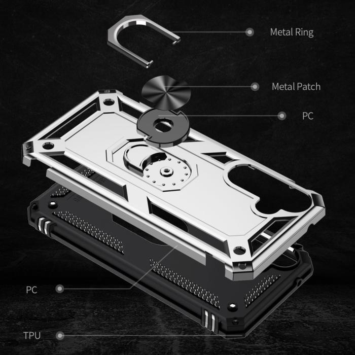 Bild 2,  Samsung Galaxy A55 5G Skal Ring Armor Hybrid Silver