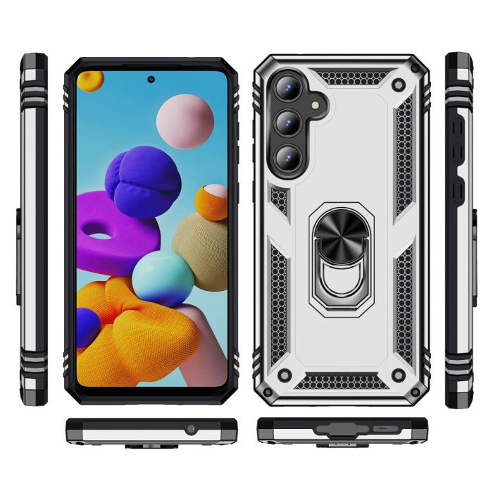 Bild 6,  Samsung Galaxy A55 5G Skal Ring Armor Hybrid Silver