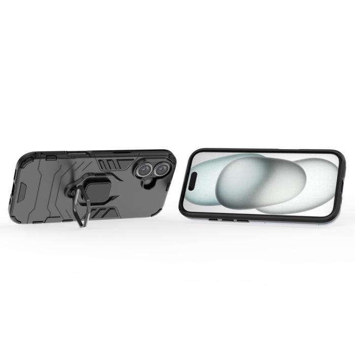 Bild 4,  iPhone 16 Skal Hybrid Ring Armor Svart