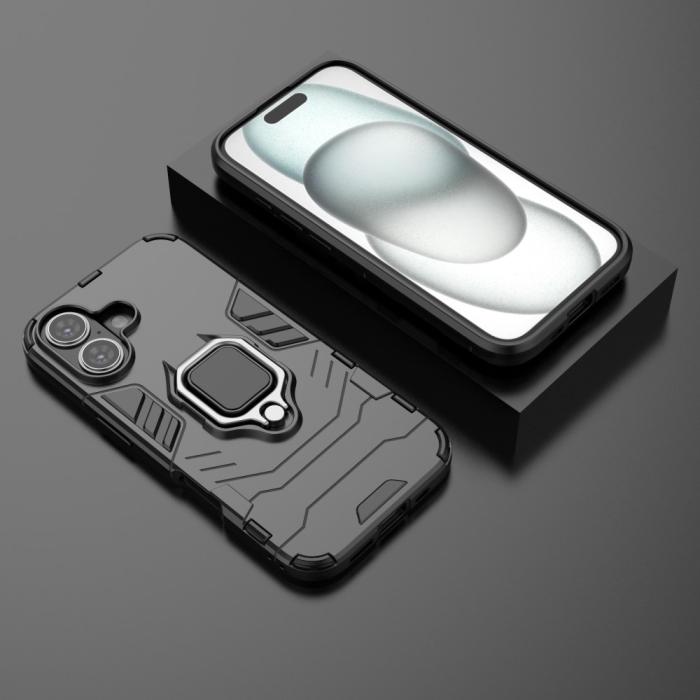Bild 6,  iPhone 16 Skal Hybrid Ring Armor Svart