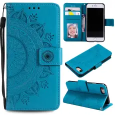  iPhone 7/8/SE (2020/2022) - Mandala Pl&aring;nboksfodral - Bl&aring;