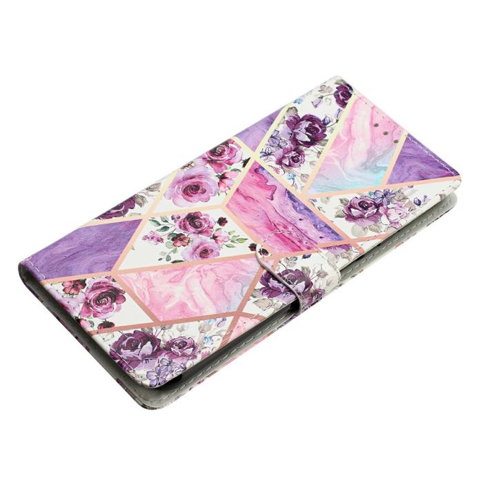 Bild 3,  Samsung Galaxy A27 5G Fodral Läder Blommor Rosa/Lila
