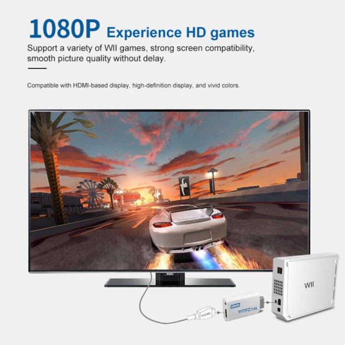 Bild 5,  Wii till HDMI Adapter 1080p För Nintendo Wii Vit