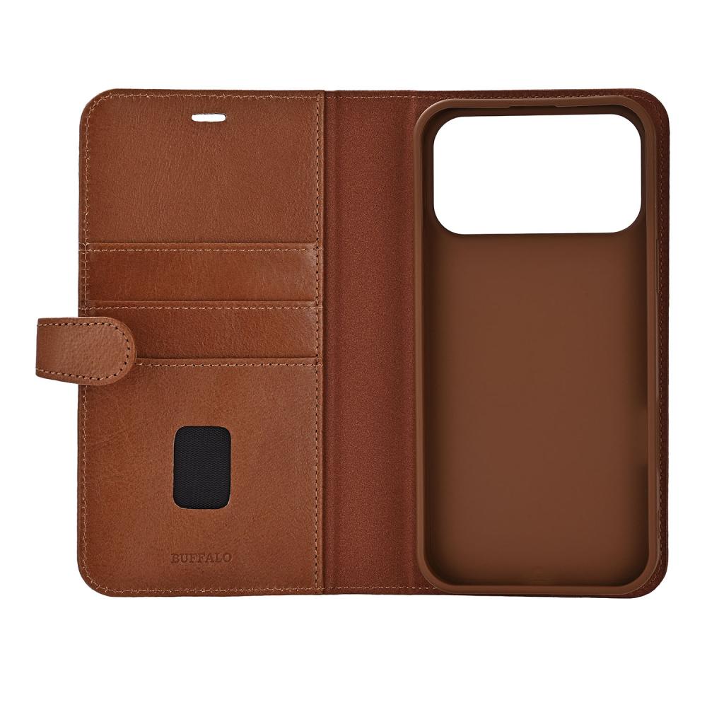 Buffalo Buffalo iPhone 17 Pro Max Fodral MagSafe 2in1 Äkta Läder Brun