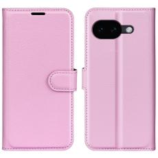  Google Pixel 10a Fodral Litchi L&auml;der Ljus Rosa