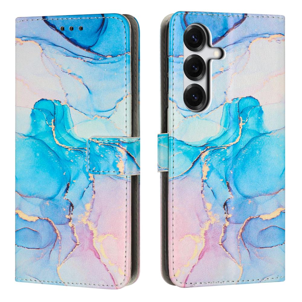  Samsung Galaxy S26 Plus Fodral Läder Marmor Rosa / Grön