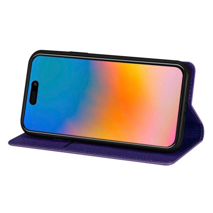 Bild 2,  iPhone 15 Plus Fodral Flip Glitter Lila