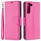  Samsung Galaxy S22 Plus Fodral Litchi Textur Läder Rosa