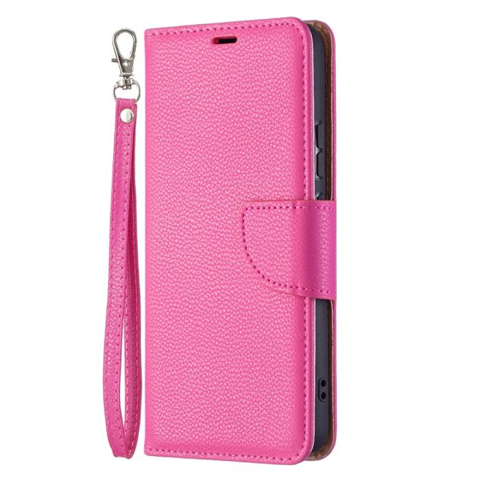 Bild 4,  Samsung Galaxy S22 Plus Fodral Litchi Textur Läder Rosa