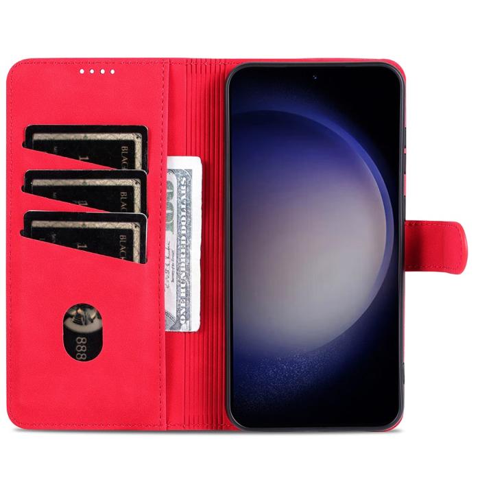 Bild 3, AZNS AZNS Samsung Galaxy S24 FE Fodral Läder Röd