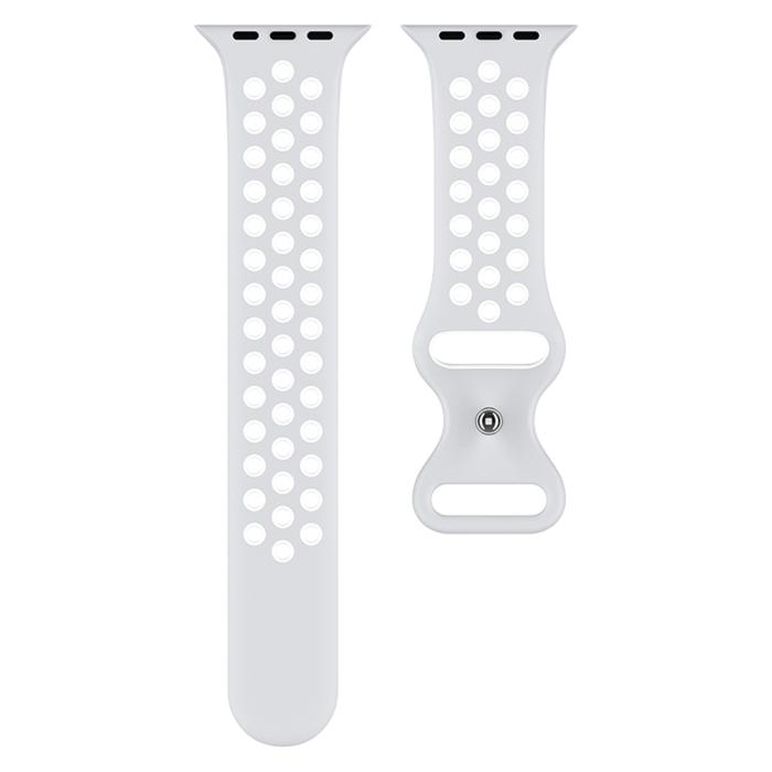 Bild 3, ColorPop Sportarmband Dual-Color Apple Watch 42/44/45/46/49 mm (M/L) Grå/Vit