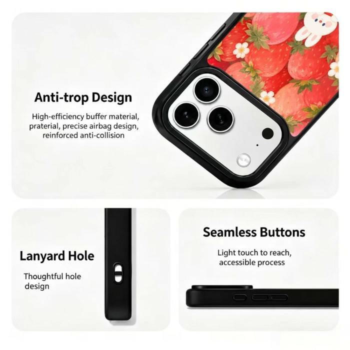 Bild 3,  iPhone 18 Pro / 17 Pro Skal MagSafe UV-Mönster Jordgubbar