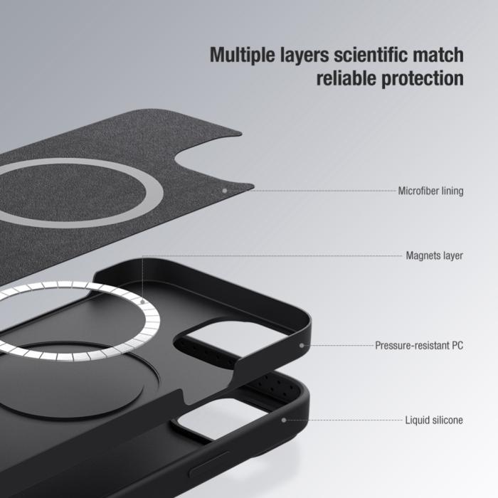 Bild 5, NILLKIN NILLKIN iPhone 14 Plus Skal MagSafe CamShield Silky Liquid Grön