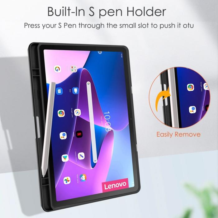 Bild 3,  Lenovo Tab M10 Plus Gen 3 Fodral Tri-Fold Hybrid Svart