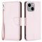  iPhone 15 Plus Fodral Shark Litchi Läder Roséguld