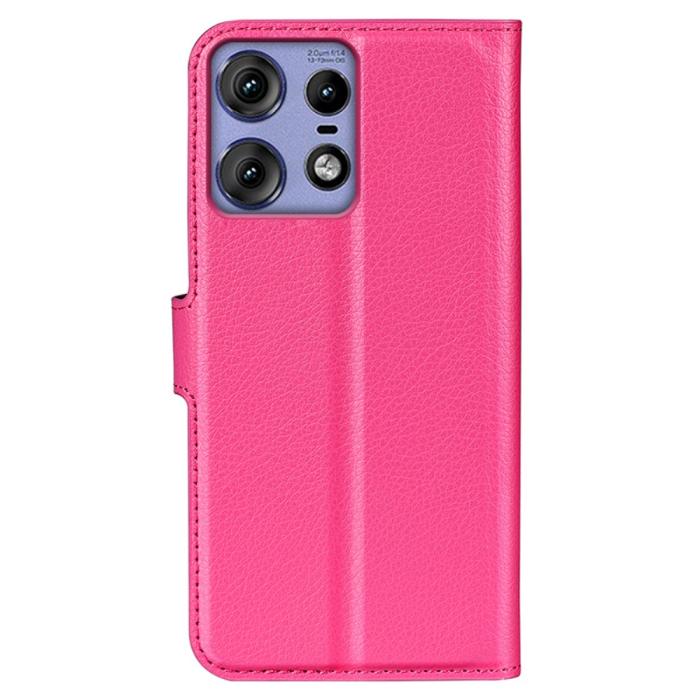 Bild 6,  Motorola Edge 50 Pro 5G Litchi Läder Fodral Rosa
