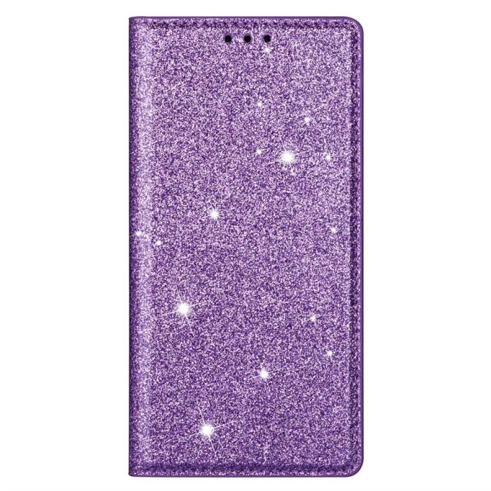 Bild 6,  iPhone 15 Plus Fodral Flip Glitter Lila