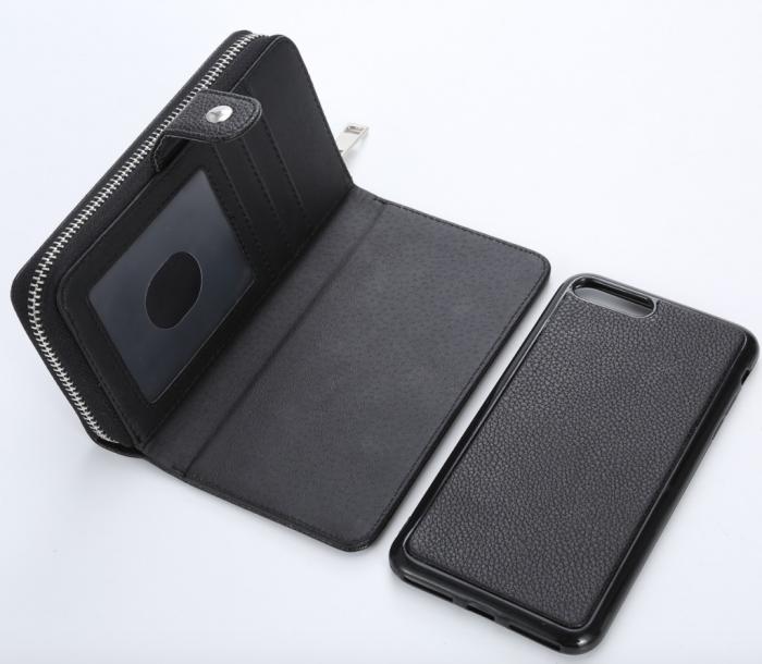 Bild 2,  iPhone 7 Plus/8 Plus 2-i-1 Multifunktionellt Fodral Svart