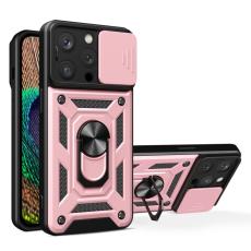  iPhone 15 Pro Max Skal CamShield Ring Hybrid Ros&eacute;guld