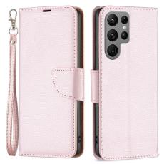  Samsung Galaxy S23 Ultra Fodral Litchi Shark Ros&eacute;guld