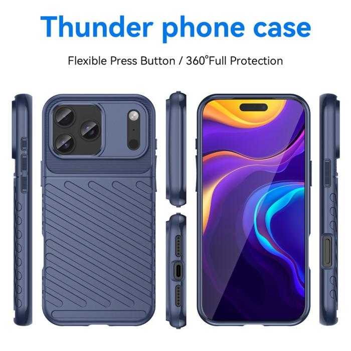 Bild 3,  iPhone 18 Pro Max/17 Pro Max TPU Skal Vävt Mönster Blå