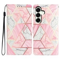  Samsung Galaxy A27 5G Fodral L&auml;der Marmor Rosa