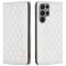 BINFEN BINFEN Galaxy S25 Ultra Fodral Flip Diamond Läder Vit