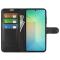  Samsung Galaxy S25 Fodral Litchi Läder Svart