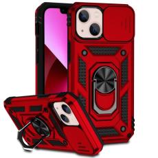  iPhone 14 Skal Ring Armor Med CamShield R&ouml;d