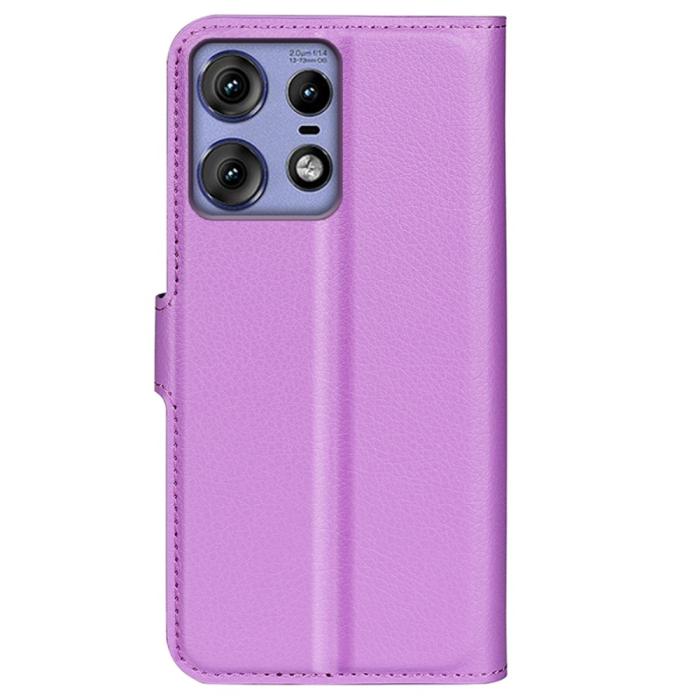Bild 6,  Motorola Edge 50 Pro 5G Litchi Läder Fodral Lila