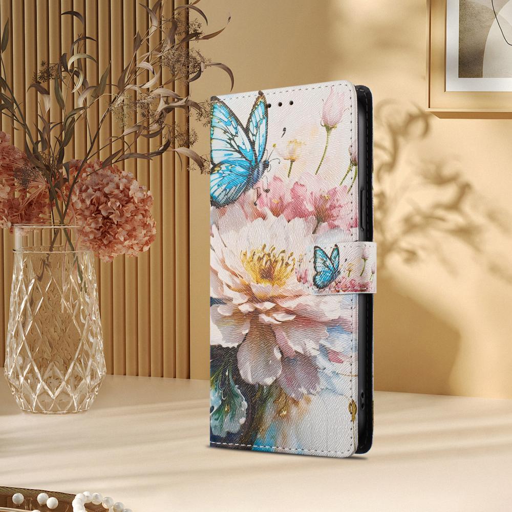  Samsung Galaxy S26 Fodral Med Tryck Blommor/Fjärilar