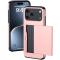  iPhone 17 Pro Skal Hybrid Med Kortfack Roséguld