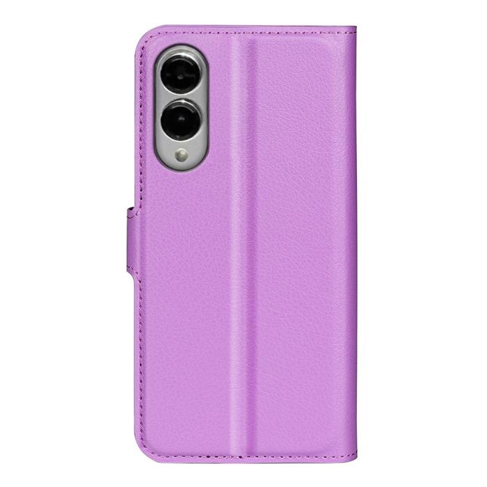 Bild 6,  Samsung Galaxy S25 Edge Fodral Litchi Läder Lila