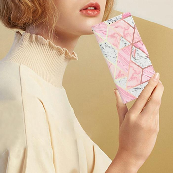 Bild 4,  Samsung Galaxy A27 5G Fodral Läder Marmor Rosa