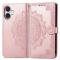  iPhone 16 Plus Fodral Mandala Läder Roséguld