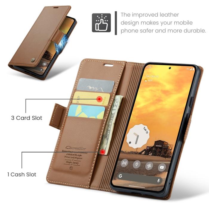 Bild 6, CASEME CASEME Google Pixel 9a Fodral RFID Läder Brun