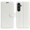  Samsung Galaxy S25 Fodral Litchi Läder Vit