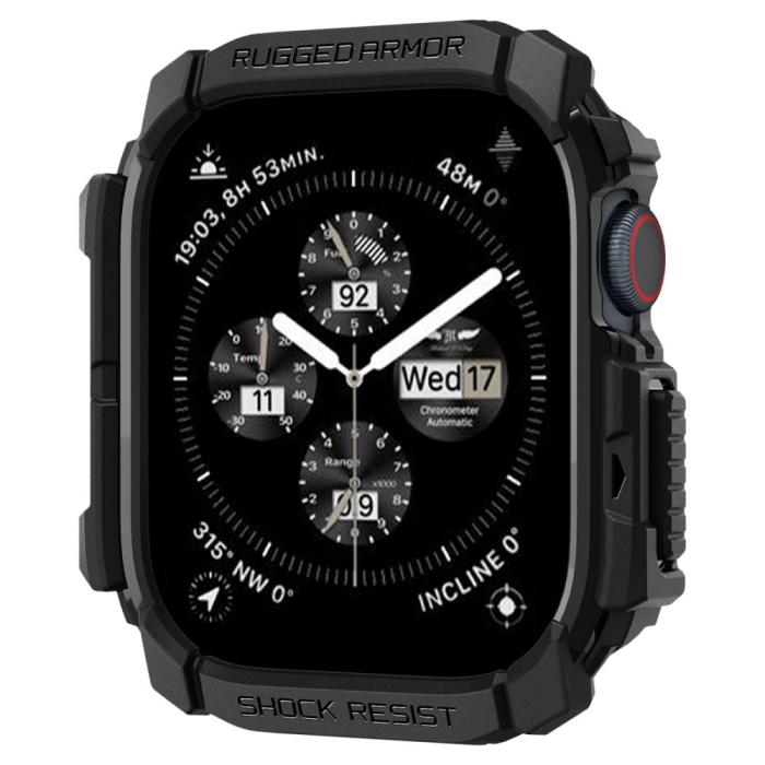 Bild 2, Spigen Spigen Apple Watch 11/10 42 mm Skal Rugged Armor Svart