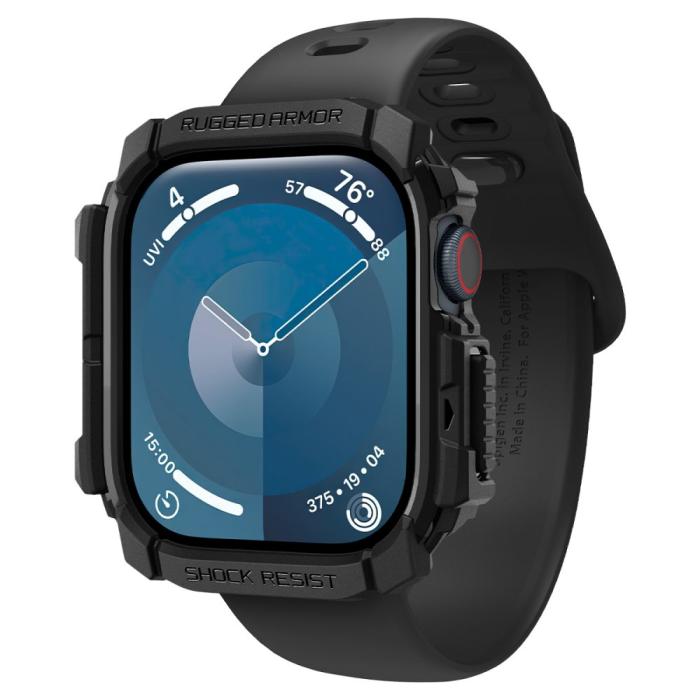 Bild 3, Spigen Spigen Apple Watch 11/10 42 mm Skal Rugged Armor Svart