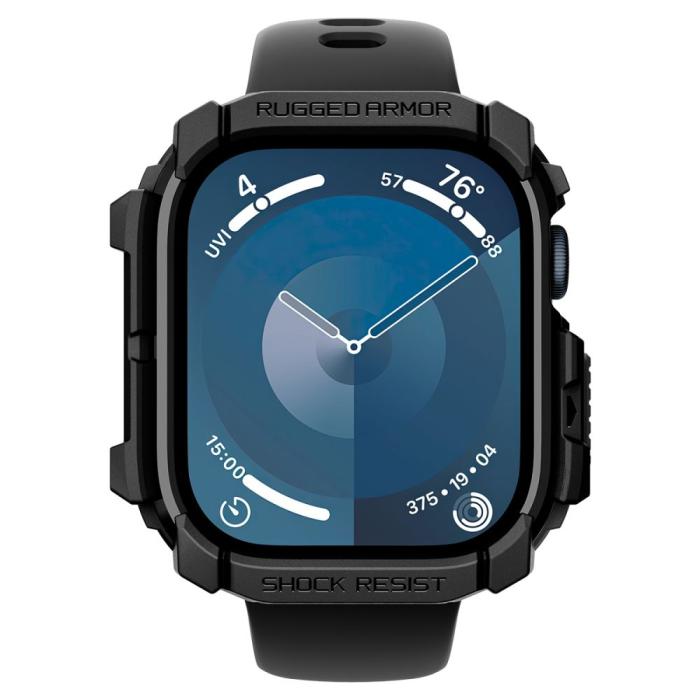 Bild 4, Spigen Spigen Apple Watch 11/10 42 mm Skal Rugged Armor Svart