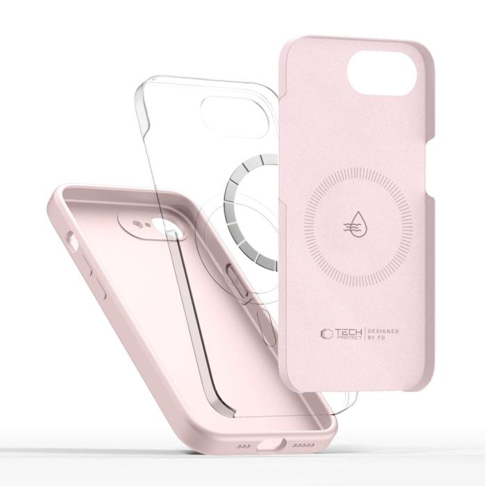 Bild 3, Tech-Protect Tech-Protect iPhone 17e / 16e Skal MagSafe Silicone Pink Pearl