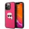 Karl Lagerfeld Karl Lagerfeld iPhone 13 Pro Skal PU Läder Karl Head Rosa