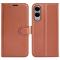  Samsung Galaxy S25 Edge Fodral Litchi Läder Brun