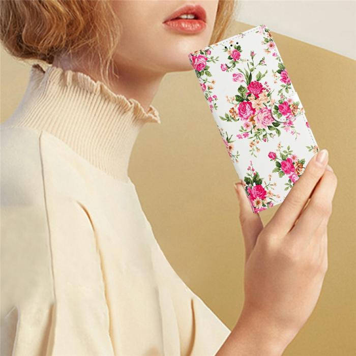 Bild 4,  Samsung Galaxy A27 5G Fodral Läder Blommor Rosa