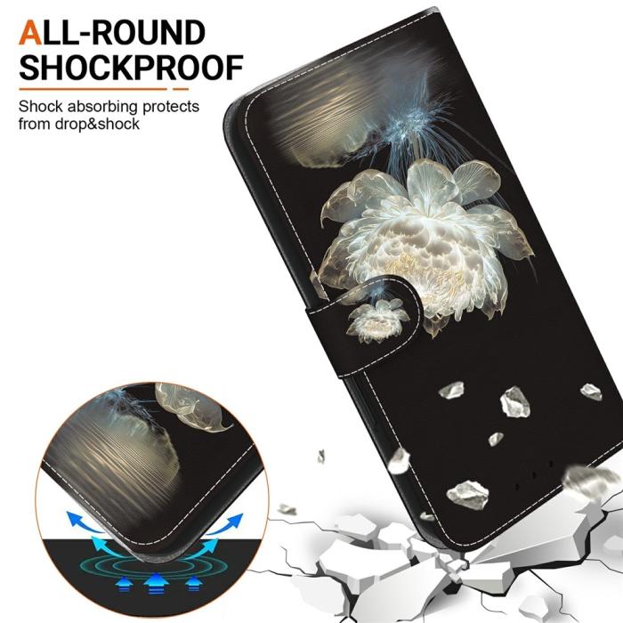 Bild 3,  Samsung Galaxy A27 5G Fodral Läder Blomma Vit