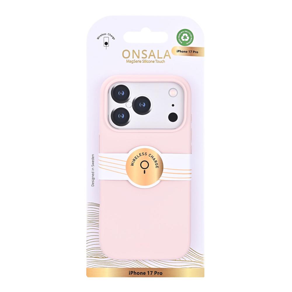 Onsala Onsala iPhone 17 Pro Mobilskal Med Silikonkänsla Chalk Pink