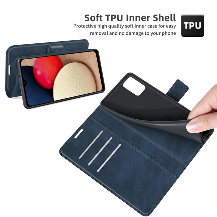 Bild 6,  Samsung Galaxy A03s Fodral Läder Blå