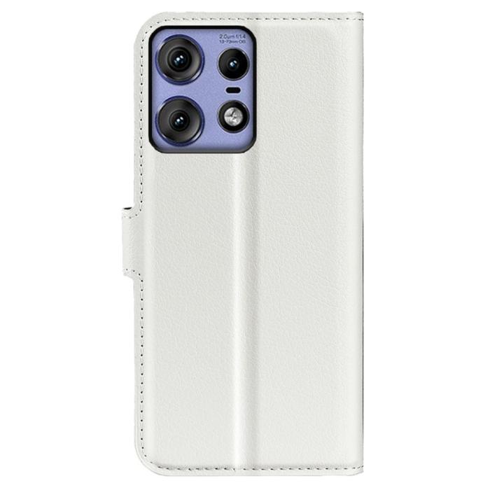 Bild 6,  Motorola Edge 50 Pro 5G Litchi Läder Fodral Vit