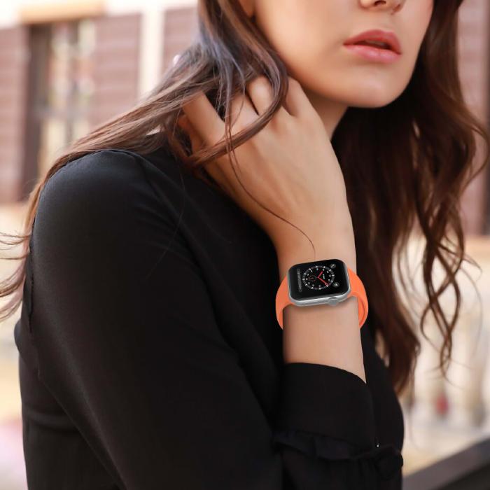 Bild 5, ColorPop Apple Watch 38/40/41/42 mm Silikon Armband (S/M) Orange