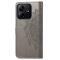  Xiaomi Redmi Note 14 5G Fodral Läder Mandala Tryck Grå